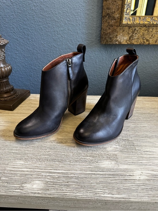 bp Shoes - NEW!!! bp Black Leather Ankle Booties with Stacked Heel and Side Zip